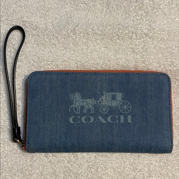 Coach Denim Wristlet Wallet
